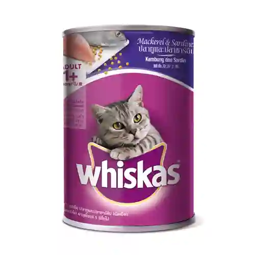 9310022807114 วิสกัส แมว รสปลาทู 400ก. วิสกัสก\ป400 g ทู 400 g. Whiskas,mars,มาร์,กระป๋อง,กระป๋องแมว,กปแมว,กป,อาหารเปียก,can,โต,adult